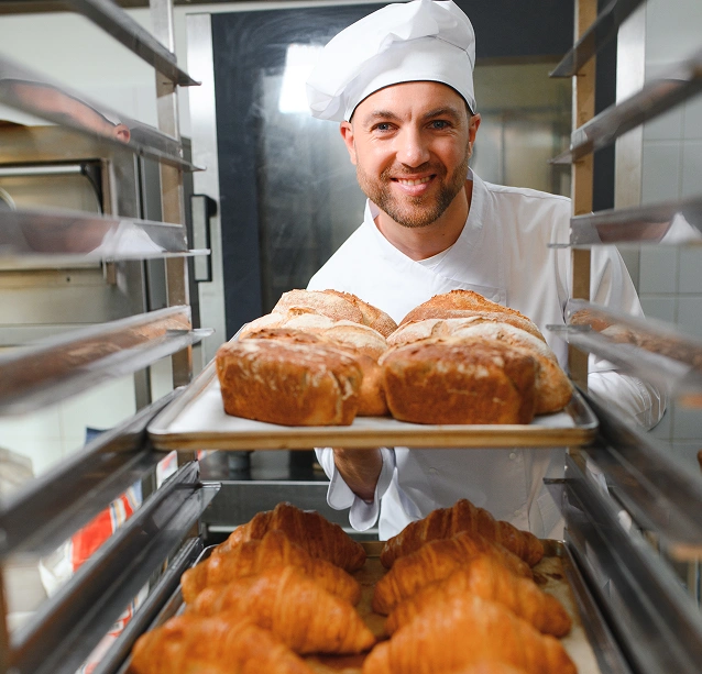 Chef with fresh bread